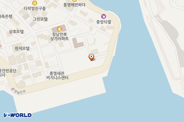 한산대첩광장 공중화장실(지하) 위치 지도 — 경상남도 통영시 통영해안로 267