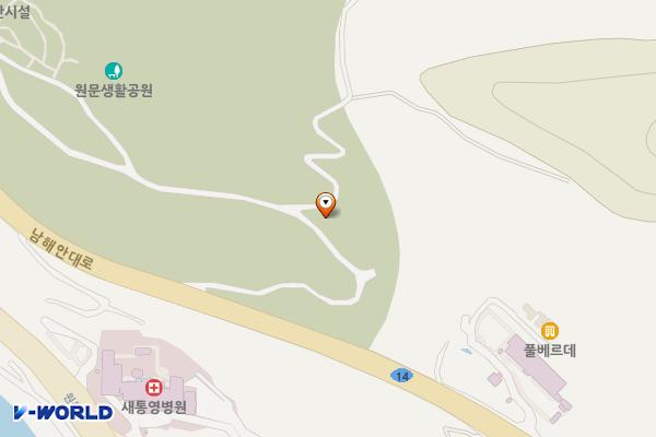 원문공원(말구리) 위치 지도 — 경상남도 통영시 무전동757-1