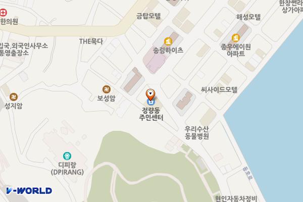 정량동사무소 위치 지도 — 경상남도 통영시 장좌로28