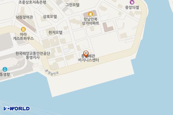 경남남부세관 통영지원센터 위치 지도 — 경상남도 통영시 통영해안로 257