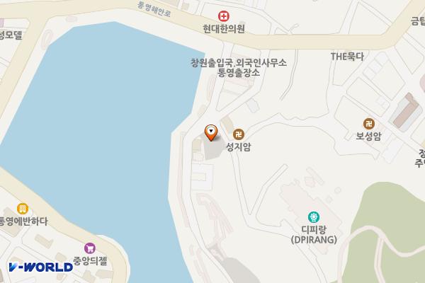 남망산주차장 공중화장실 위치 지도 — 경상남도 통영시 동호동250
