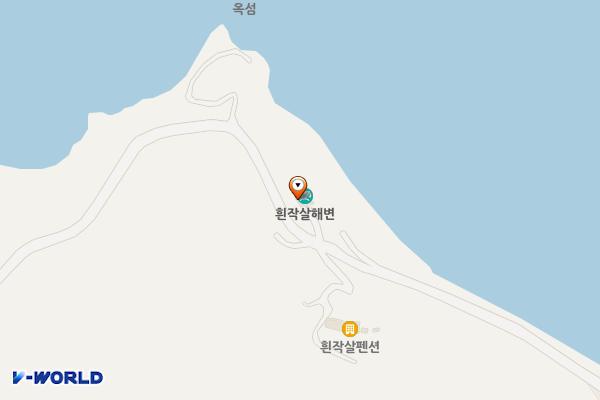 욕지흰작살해수욕장 위치 지도 — 경상남도 통영시 욕지면 욕지일주로352