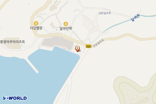 달아마을 공중화장실 위치 지도 — 경상남도 통영시 산양읍 산양일주로1015