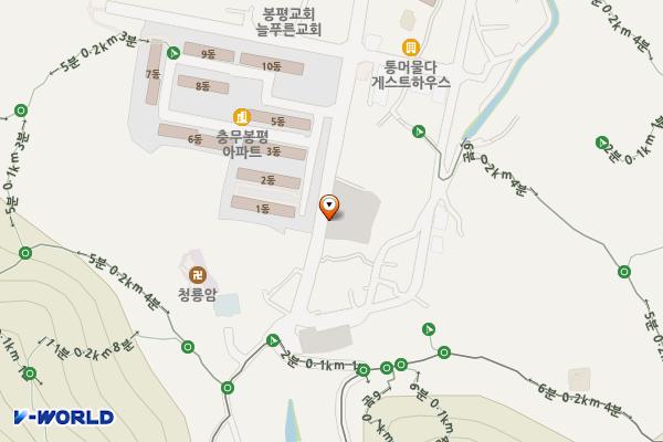 용화사광장밑 공영주차장 위치 지도 — 경상남도 통영시 봉수로 93