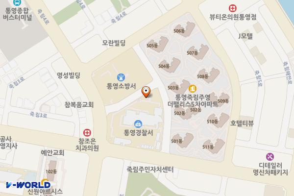 통영경찰서 위치 지도 — 경상남도 통영시 광도면 죽림3로 53
