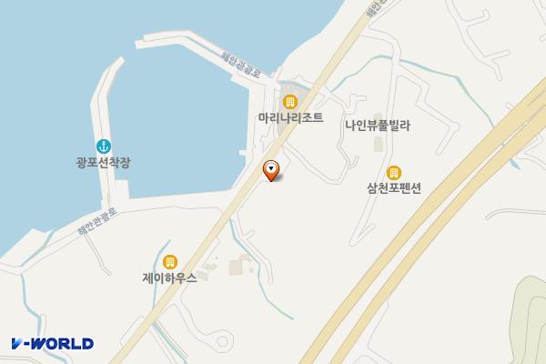 광포주차장 위치 지도 — 경상남도 사천시 해안관광로  336