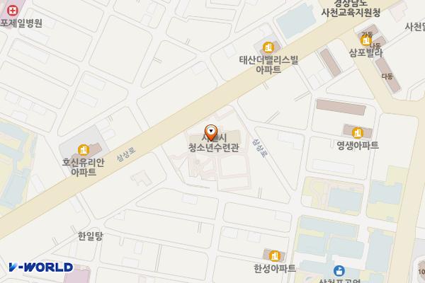사천시 청소년수련관 1층 화장실 위치 지도 — 경상남도 사천시 문선 4길 23, 사천시청소년수련관