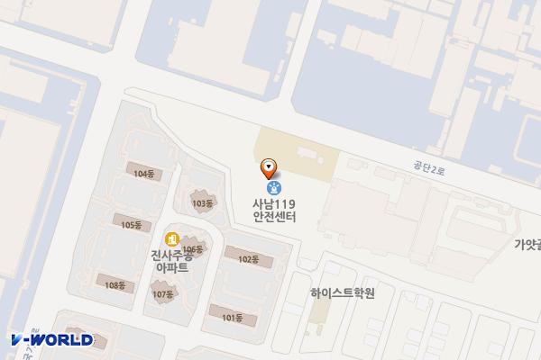 사천소방서 사남119안전센터 화장실 위치 지도 — 경상남도 사천시 사남면 공단2로  53