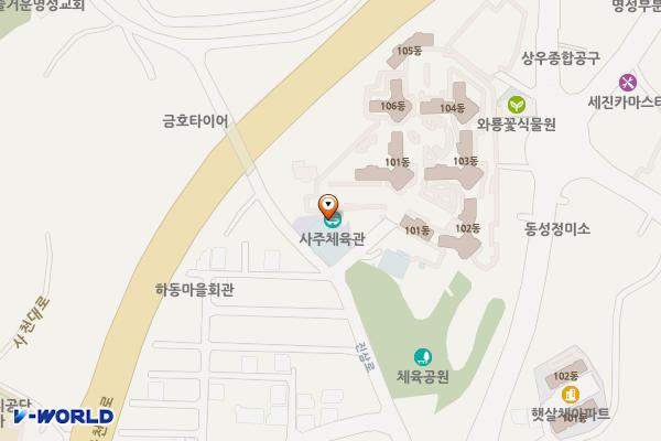 사주체육관 위치 지도 — 경상남도 사천시 사천읍 진삼로 1279-32