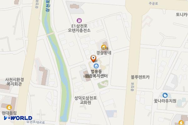벌용동행정복지센터 2층 화장실 위치 지도 — 경상남도 사천시 벌용길 60, 벌용동행정복지센터 (벌리동)