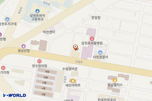 사천소방서(본서) 화장실->폐쇄 위치 지도 — 경상남도 사천시 남일로  29