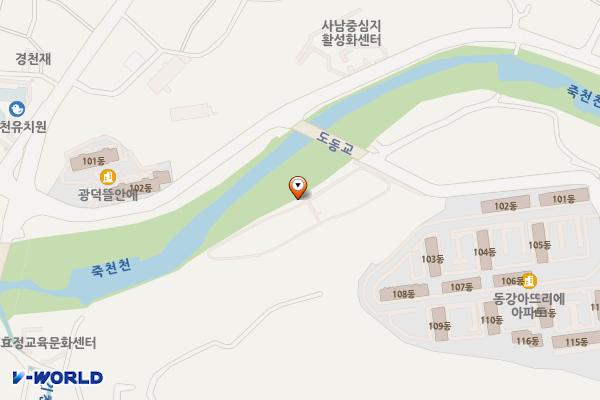 동강체육공원 위치 지도 — 경상남도 사천시 용현면 죽천강길  50-1