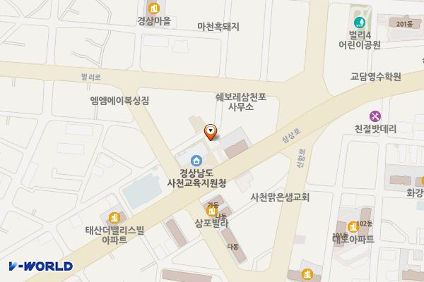 사천교육지원청 특수교육지원센터 화장실 위치 지도 — 경상남도 사천시 삼상로  85, 사천교육지원청