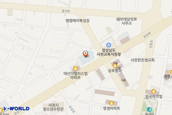 삼천포학생체육관 위치 지도 — 경상남도 사천시 문선7길 28, 삼천포학생체육관