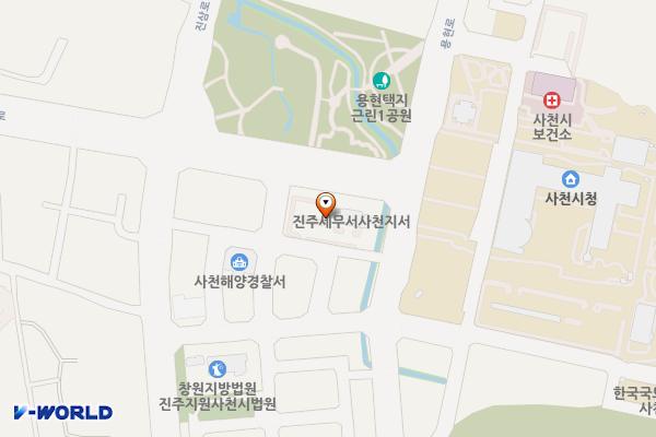 진주세무서 사천지서 위치 지도 — 경상남도 사천시 용현면 용현2길 27-20, 진주세무서 사천지서