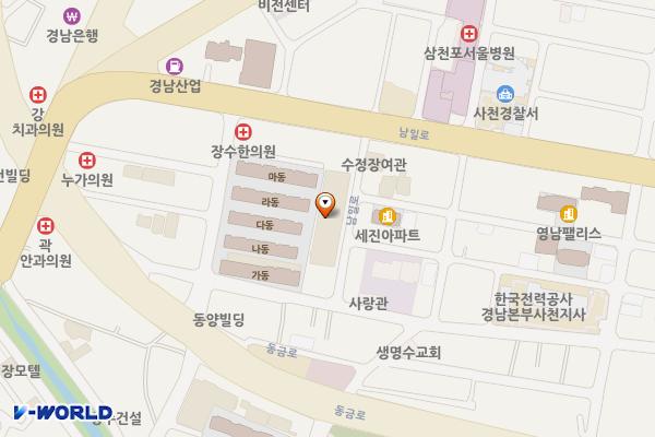 종합시장 위치 지도 — 경상남도 사천시 새시장길  19