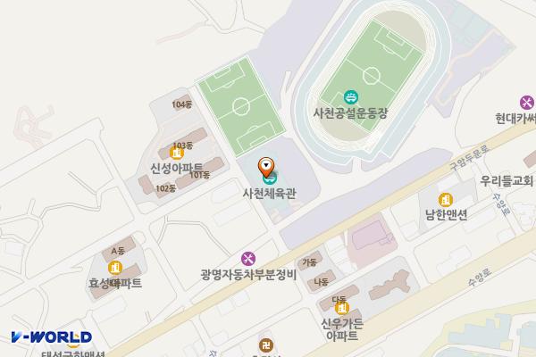 사천체육관 위치 지도 — 경상남도 사천시 사천읍 운동장길 7