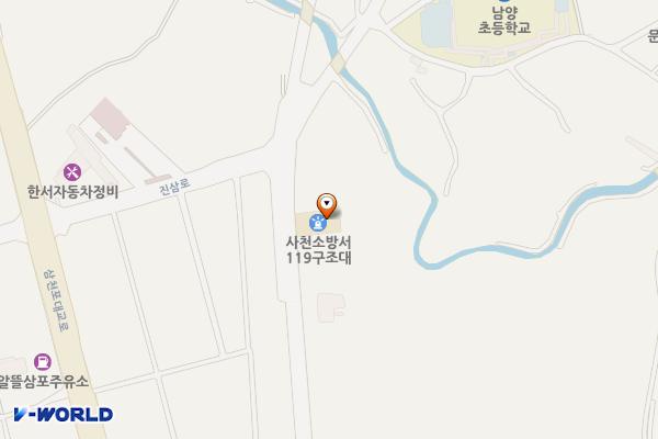 사천소방서 119구조대 화장실 위치 지도 — 경상남도 사천시 진삼로  212