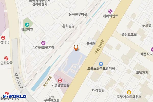 MBC 뒤편 노상주차장 위치 지도 — 경상북도 포항시 남구 새천년대로421