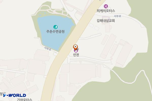 (주)선천 직영 선천Self주유소 위치 지도 — 경상남도 김해시 주촌면 서부로 1532