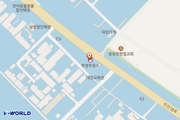 동방석유(주) 직영 부영주유소 위치 지도 — 경상남도 김해시 진영읍 진산대로 187