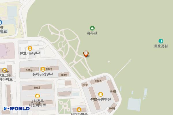 두호동 산호녹원맨션 옆 주차장 위치 지도 — 경상북도 포항시 북구 두호동 산30-1
