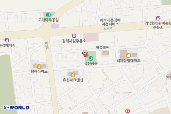 유신공원 위치 지도 — 경상남도 김해시 분성로442번길 9 (삼정동)