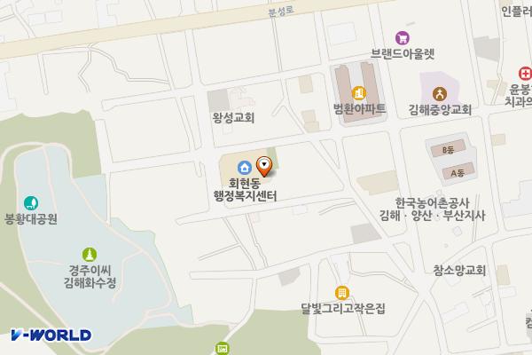회현동행정복지센터 지상2층 화장실 위치 지도 — 경상남도 김해시 가락로63번길 33 (봉황동)
