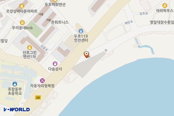 영일대2 공영주차장 위치 지도 — 경상북도 포항시 북구 두호동 1002-1