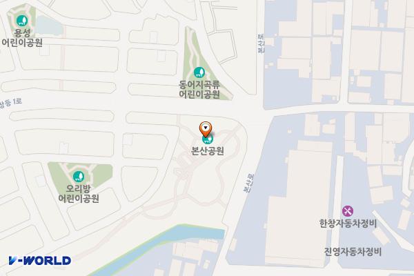 본산공원 위치 지도 — 경상남도 김해시 진영읍 장등1로 68