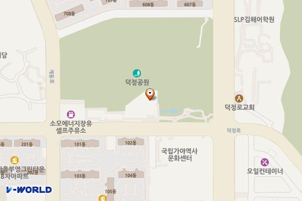 김해시서부노인종합복지관 화장실 위치 지도 — 경상남도 김해시 덕정로 115 (관동동)