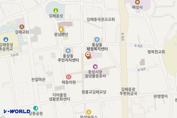 동상동 전통시장  칼국수 화장실 위치 지도 — 경상남도 김해시 구지로180번길 25 (동상동)