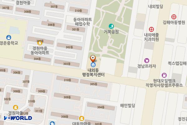 내외동행정복지센터 지상1층 화장실 위치 지도 — 경상남도 김해시 내외로 67 (내동)