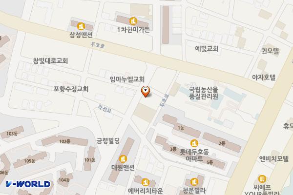 두호동 노상3 위치 지도 — 경상북도 포항시 북구 학전로76