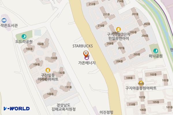 (주)가온에너지 힘대로주유소 위치 지도 — 경상남도 김해시 김해대로 1924 (구산동)