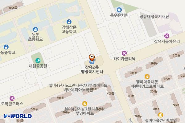 장유2동행정복지센터 화장실 위치 지도 — 경상남도 김해시 능동로 43 (삼문동)