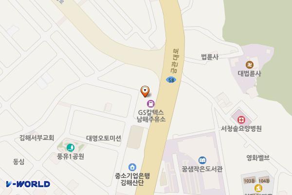 지에스칼텍스(주) 남해주유소 위치 지도 — 경상남도 김해시 금관대로 1079 (풍유동)