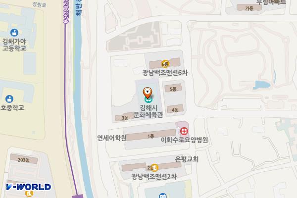 문화체육관화장실 위치 지도 — 경상남도 김해시 가야의길 98-19 (봉황동)