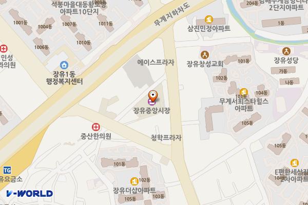 장유전통시장 공중화장실 위치 지도 — 경상남도 김해시 장유로 287-22 (무계동)