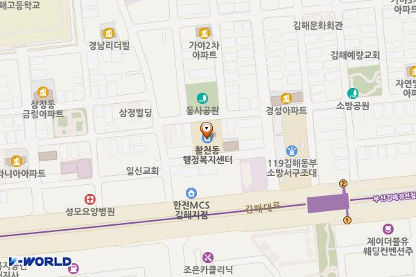활천동행정복지센터청사 화장실 위치 지도 — 경상남도 김해시 인제로11번길 51 (삼정동)