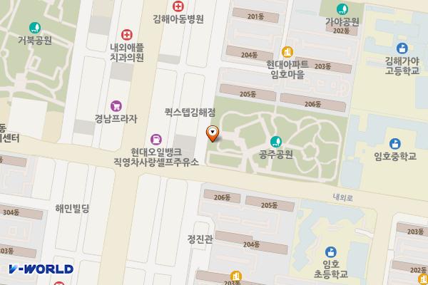 공주공원 위치 지도 — 경상남도 김해시 내외로95번길 4 (내동)