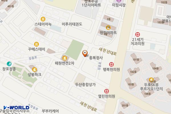 우창동 노상2 위치 지도 — 경상북도 포항시 북구 창포동 633