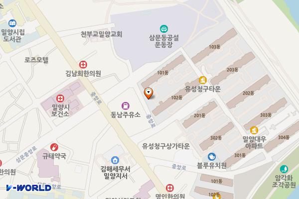 청구상가 위치 지도 — 경상남도 밀양시 중앙로 238-12