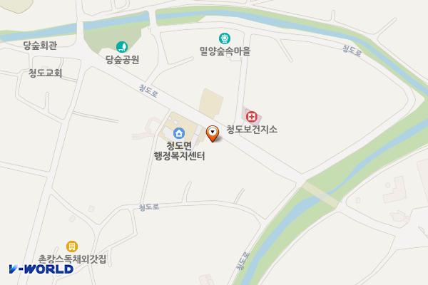 청도농협 화장실 위치 지도 — 경상남도 밀양시 청도면 청도로 104