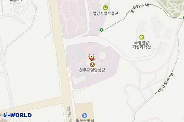 밀양성당 위치 지도 — 경상남도 밀양시 밀양대공원로 74
