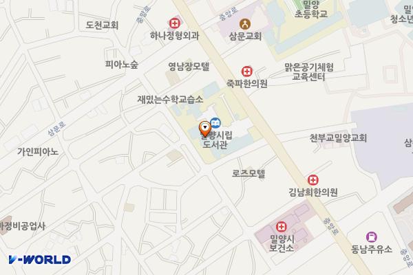 밀양시립도서관 화장실 위치 지도 — 경상남도 밀양시 중앙로 265