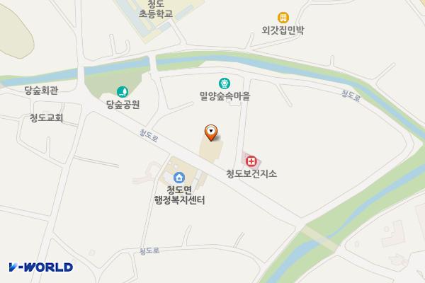 청도파출소 화장실 위치 지도 — 경상남도 밀양시 청도면 청도로 101