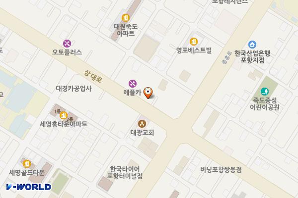 죽도동 노상16 위치 지도 — 경상북도 포항시 북구 상대로 43-1