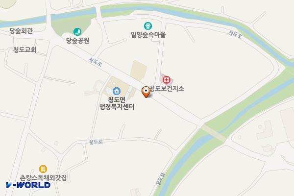 청도우체국 화장실 위치 지도 — 경상남도 밀양시 청도면 청도로 106