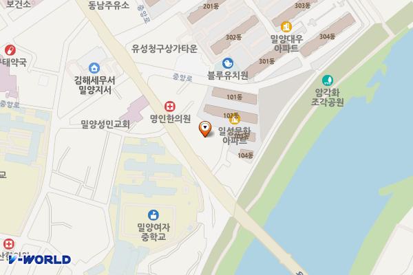 종합사회복지관 위치 지도 — 경상남도 밀양시 중앙로 218